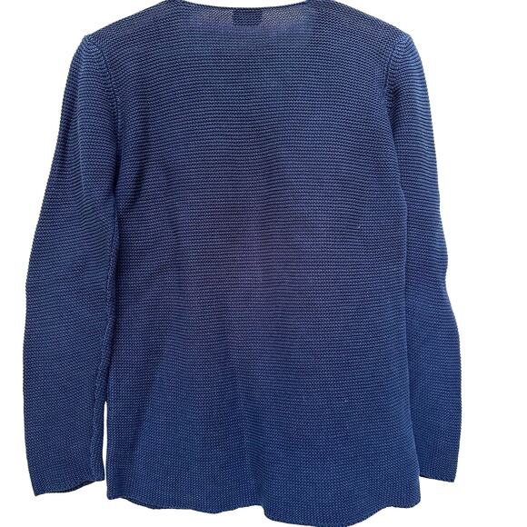 Eileen Fisher Knit V Neck Navy Blue Longsleeve Sweater Medium - Picture 3 of 6